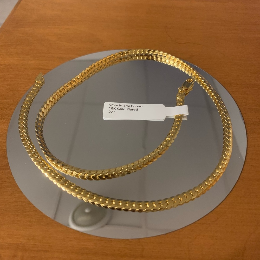 4mm Miami Cuban 18k Gold Plated 22“
